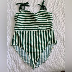 Summersalt Tie Oasis Sz 14 swimsuit in nautical stripe